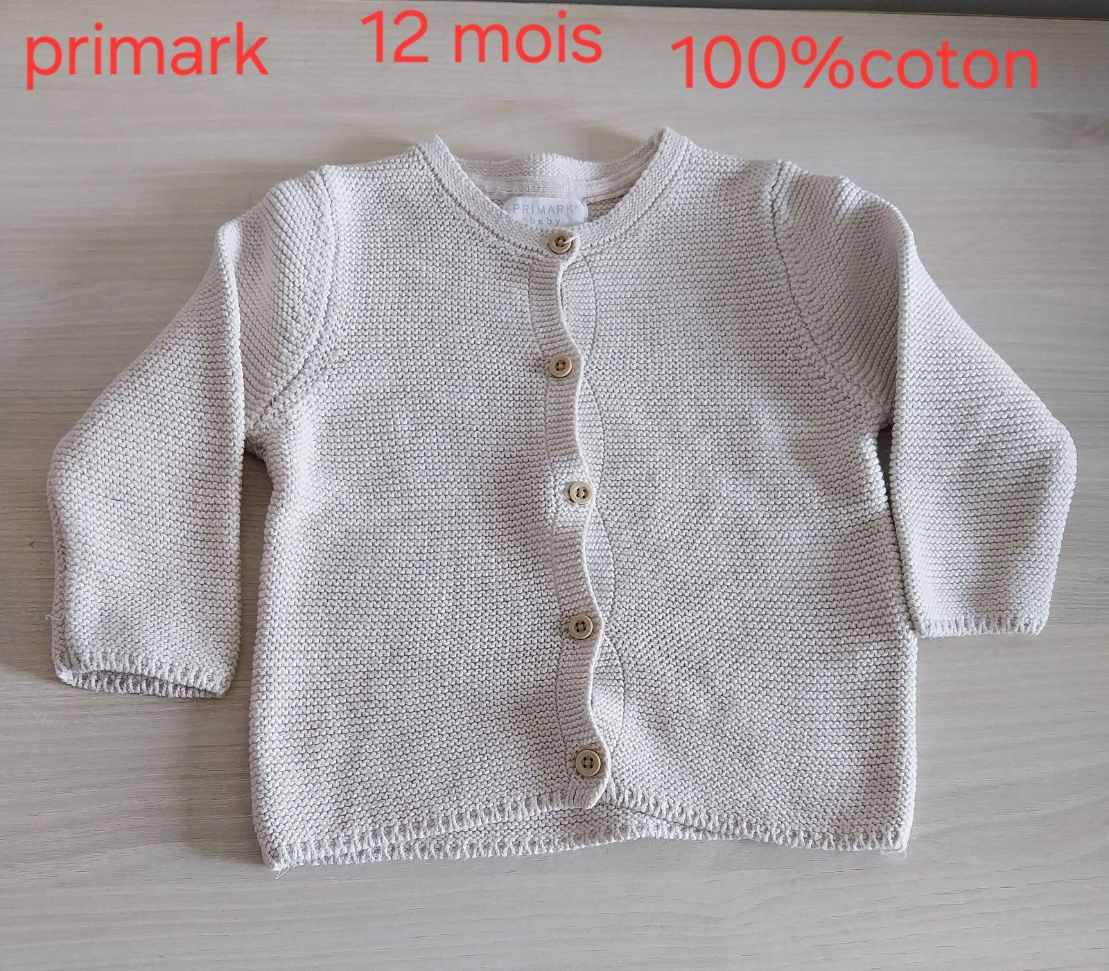 Gilet épais primark fille 12 mois 